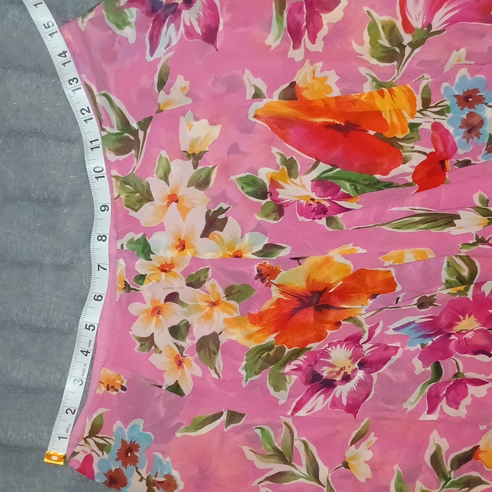 EUC Floral Ralph Lauren Multi-Layered Asymmetrical Skirt In Pink - Size 8 - Picture 4 of 6